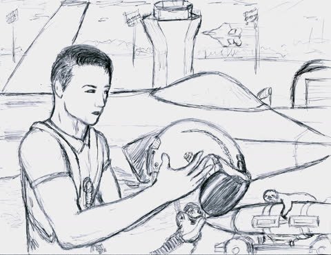 Greg the Pilot — drawing
