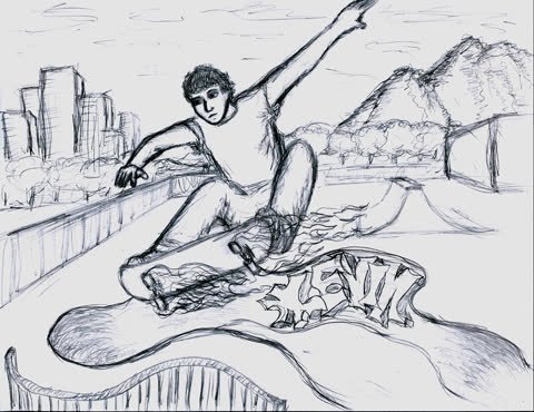 Kevin the Skater — drawing